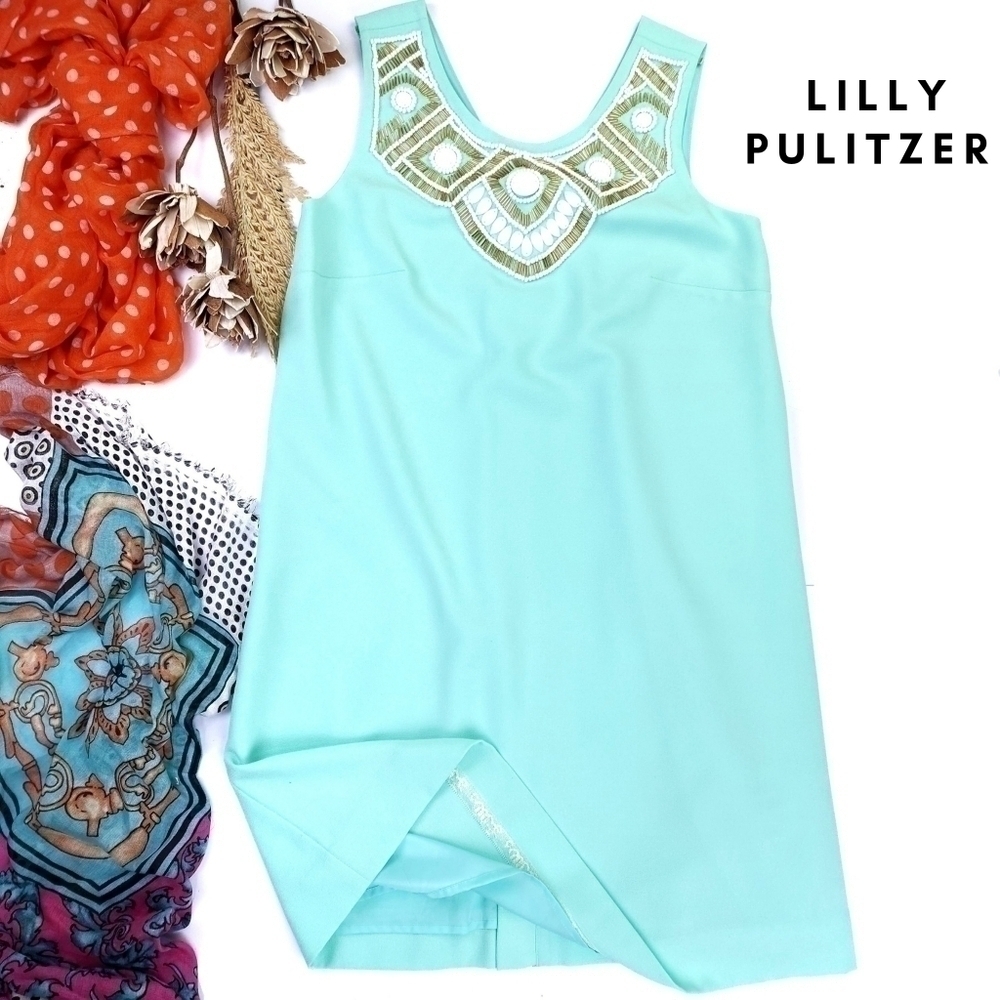 Lilly Pulitzer Pastel Beaded Dress Size Xs